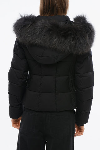 Nylon AVECI Down Jacket with Fur Hood