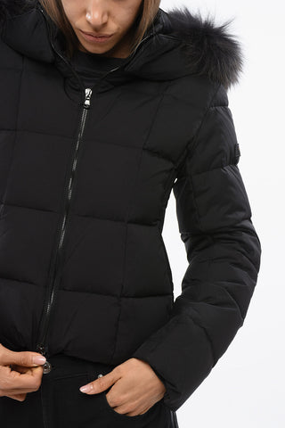Nylon AVECI Down Jacket with Fur Hood