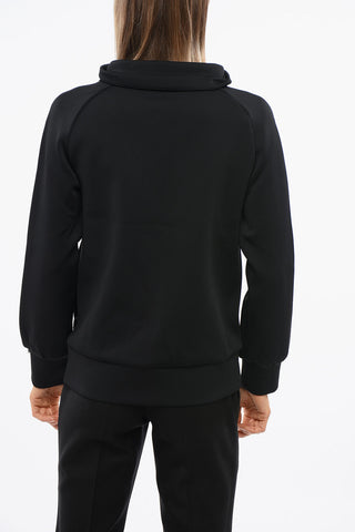 RESORT Mock Neck Sweatshirt with Front Panel in Eco-Fur
