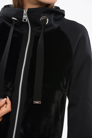 RESORT Stehkragen-Sweatshirt mit Vorderteil aus Kunstpelz