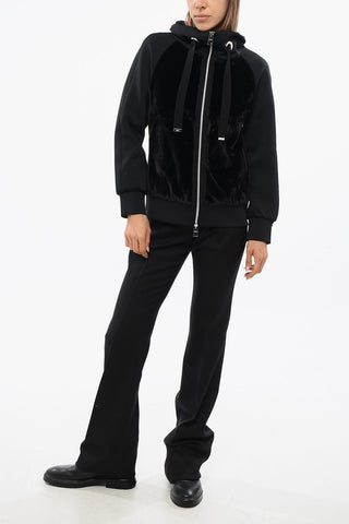 RESORT Mock Neck Sweatshirt with Front Panel in Eco-Fur