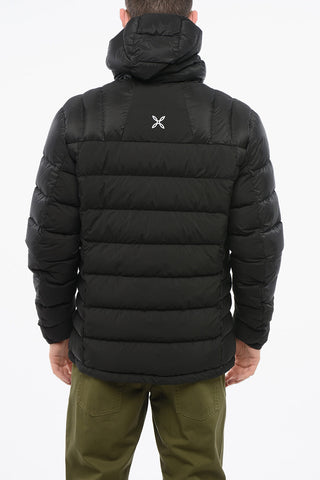 Solid Color Rip Stop Checked Quilted Down Jacket
