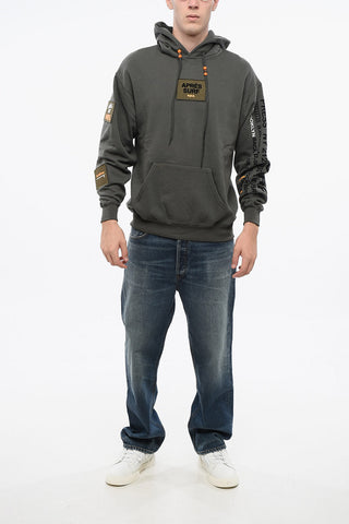 Fleeced Cotton LUKE Hoodie with Contrasting Details