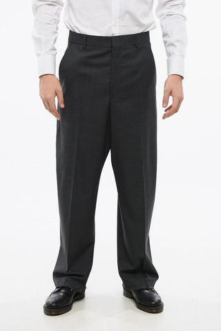 Virgin Wool Straight-Leg Trousers