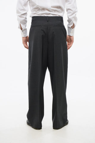 Virgin Wool Straight-Leg Trousers