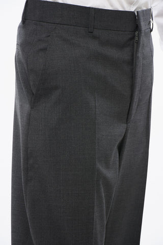 Virgin Wool Straight-Leg Trousers