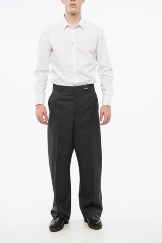 Virgin Wool Straight-Leg Trousers