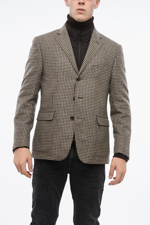 Blazer a Fantasia Pied-de-Poule con Imbottitura Removibile