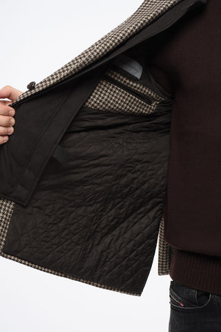 Blazer a Fantasia Pied-de-Poule con Imbottitura Removibile