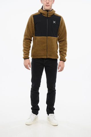Two-Tone Sherpa Jacket with Hood