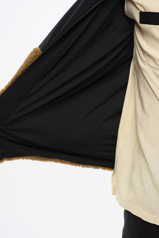 Two-Tone Sherpa Jacket with Hood