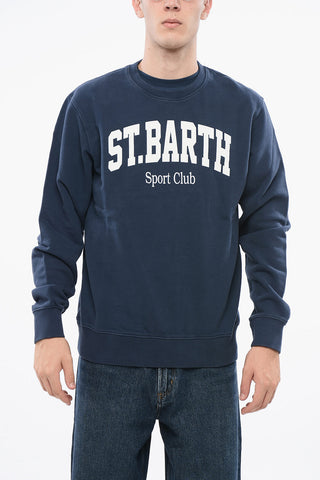 Brushed Cotton SPORT CLUB Crew-neck Sweatshirt with Printed Logo