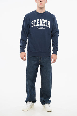Brushed Cotton SPORT CLUB Crew-neck Sweatshirt with Printed Logo