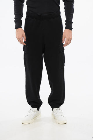 Joggers Cargo in Cotone Garzato a Tinta Unita