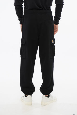 Joggers Cargo in Cotone Garzato a Tinta Unita