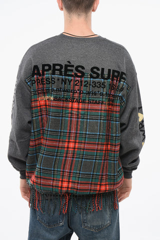 Fleeced Cotton COLT Hoodie with Checked Frayed Insert