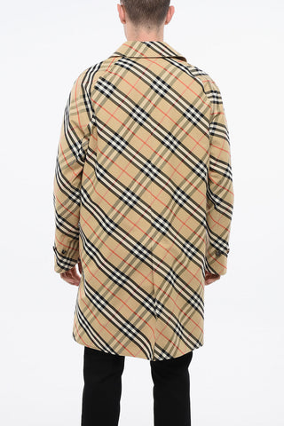 Reversible Cotton Gabardine Coat with Iconic Motif