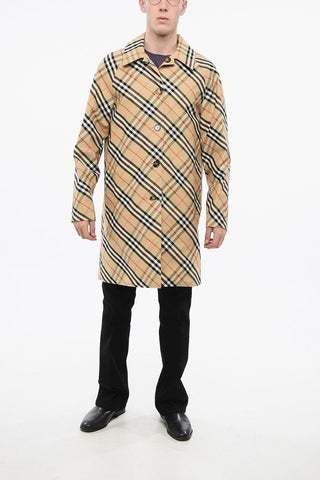 Reversible Cotton Gabardine Coat with Iconic Motif