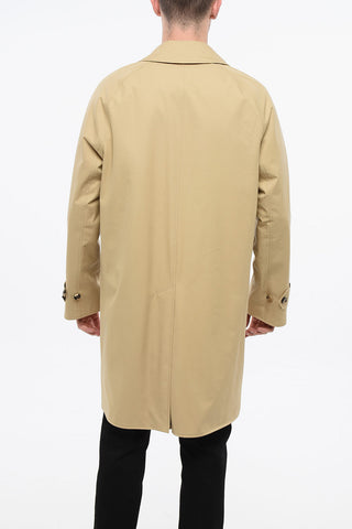 Reversible Cotton Gabardine Coat with Iconic Motif