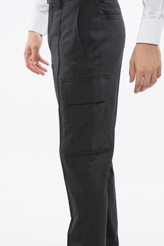 Single Pleat Virgin Wool Cargo Pants