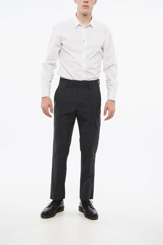 Single Pleat Virgin Wool Cargo Pants