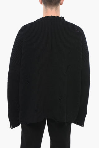 Crew-Neck Sweater ICON with Distressed Effect