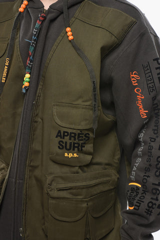 Two-Tone ARON Utility Sweatshirt with Hood and Zip Closure