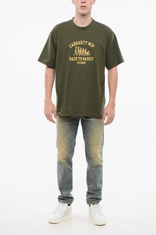 T-Shirt Girocollo BACK TO BASIC in Cotone Organico Stampata