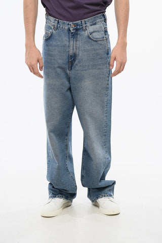 Wide Leg Jeans with Logoed-Button 27cm