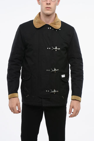 ARCHIVE Padded Jacket with Suede Details and 4 Hook Closure