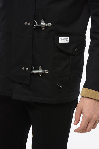 ARCHIVE Padded Jacket with Suede Details and 4 Hook Closure