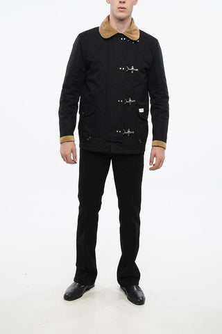 ARCHIVE Padded Jacket with Suede Details and 4 Hook Closure