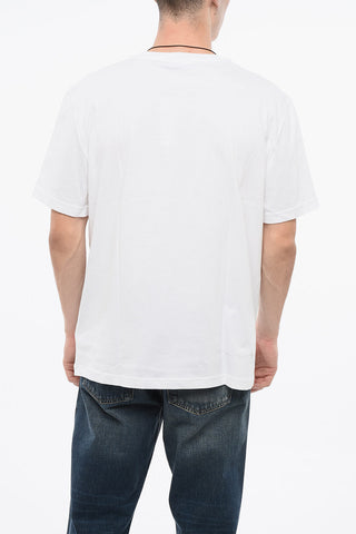 Cotton FLOCK Crew-Neck T-shirt with Velvet Logo