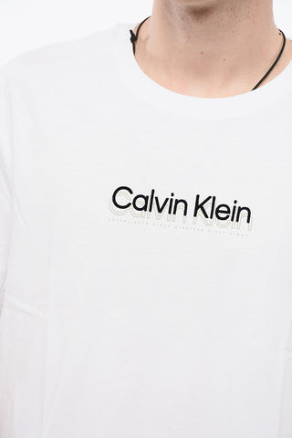 Cotton FLOCK Crew-Neck T-shirt with Velvet Logo