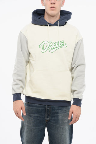 Felpa Hoodie Bicolore con Tasca a Toppa