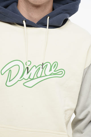 Felpa Hoodie Bicolore con Tasca a Toppa