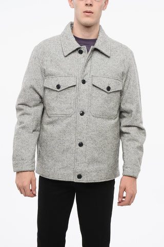 Overshirt in Misto Lana con Doppio Taschino
