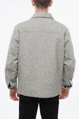 Overshirt in Misto Lana con Doppio Taschino