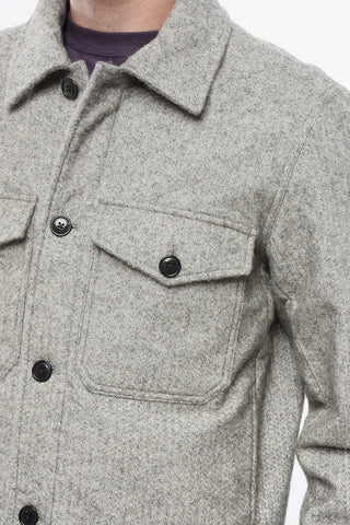 Overshirt in Misto Lana con Doppio Taschino