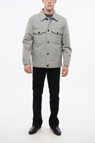 Overshirt in Misto Lana con Doppio Taschino