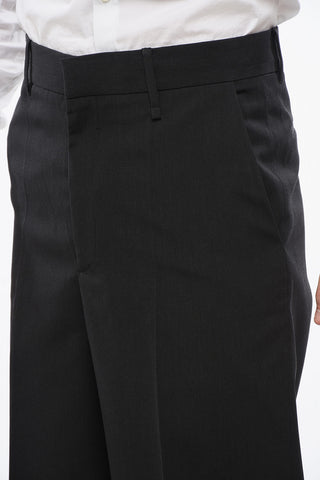 Pantaloni in Lana a Gamba Dritta