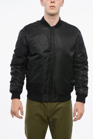 COUTURE! Nylon Solid-Color Bomber SAME OLD CHIC with Contrasting Embroidery