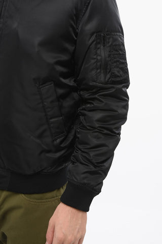 COUTURE! Nylon Solid-Color Bomber SAME OLD CHIC with Contrasting Embroidery