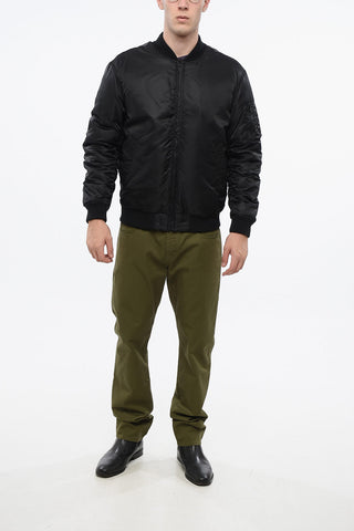 COUTURE! Nylon Solid-Color Bomber SAME OLD CHIC with Contrasting Embroidery