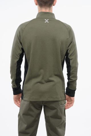 Checled Fleeced Half Zip Sweater