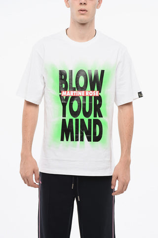 Cotton Crewneck T-Shirt with Maxi Print