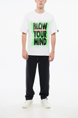 Cotton Crewneck T-Shirt with Maxi Print