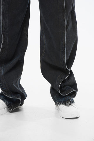 Jeans Wide Leg a Una Pince 29cm