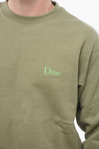 Fleeced-Cotton Crew-neck Sweatshirt with Embroidery