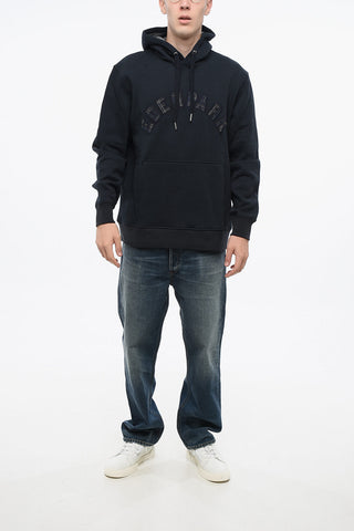 Felpa Hoodie in Cotone con Logo Frontale